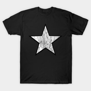 Distressed White and Black Star T-Shirt